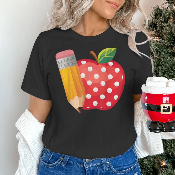 Back To School Pencil And Apple Teacher Student Women's T-Shirt, gift for family, gift for coworker Back To School Pencil And Apple Teacher Student Women's T-Shirt, gift for family, gift for coworker