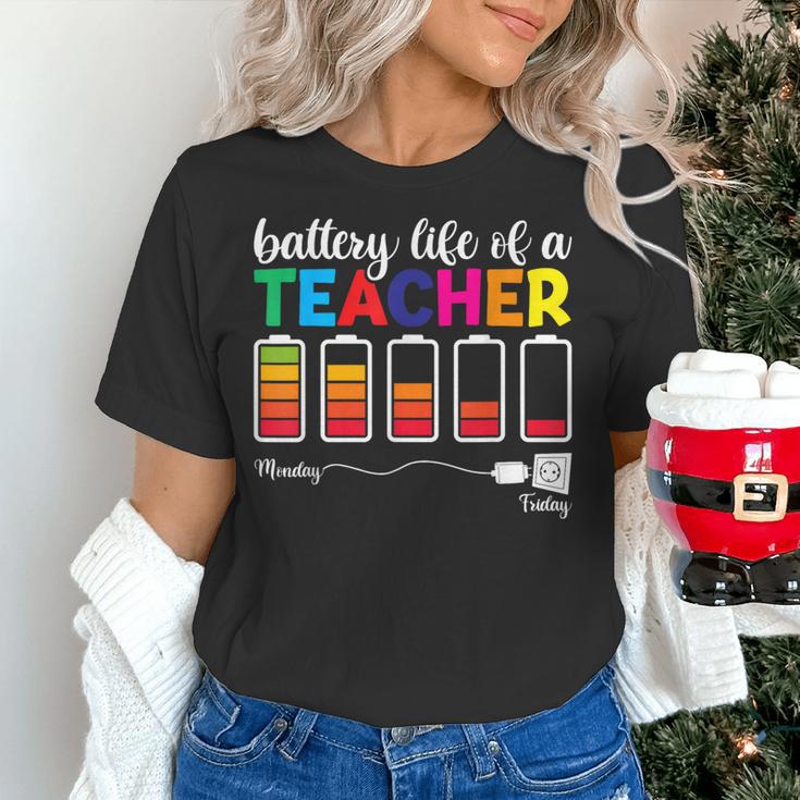 Battery Life Of a Teacher Shirt Thanksgiving Teacher Women's T-Shirt, gift for family, gift for coworker