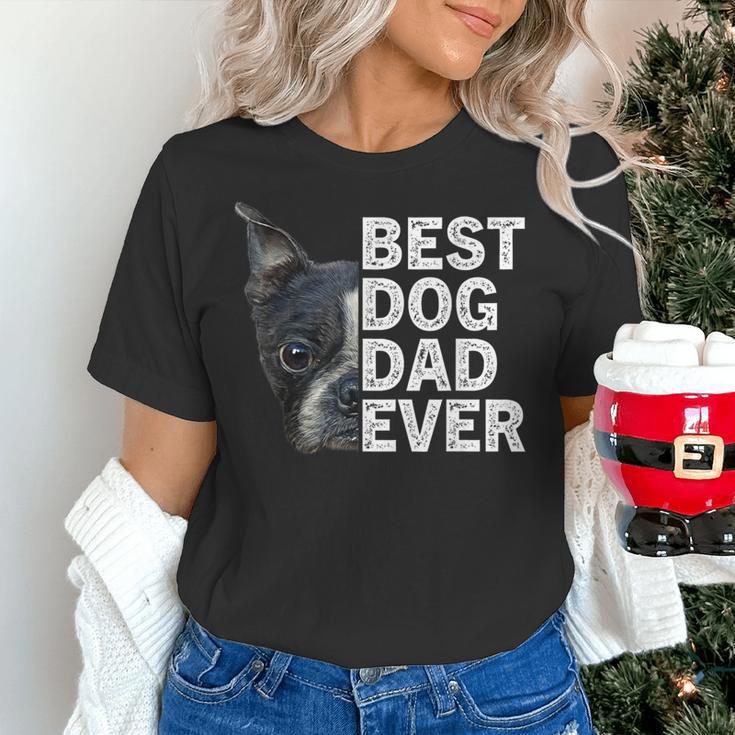 Best Dog Dad Ever Boston Terrier Dog Lover For Dad Men Women Girls Kids Women's T-Shirt, Boston Terrier Dad Shirts, gift for family, gift for coworker