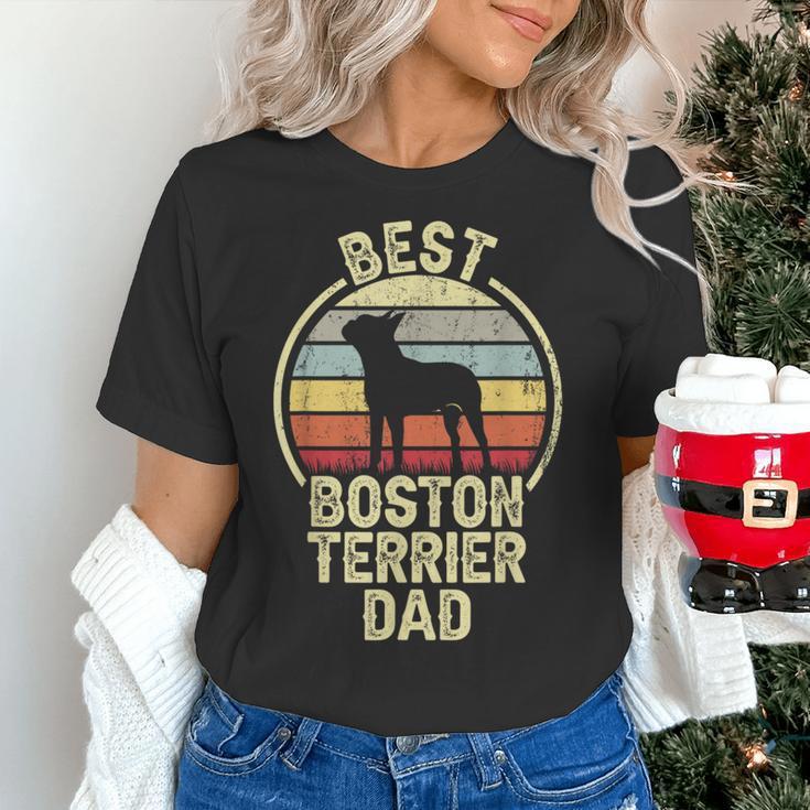 Best Dog Father Dad Vintage Boston Terrier For Men Women Women's T-Shirt, Boston Terrier Dad Shirts, gift for family, gift for coworker