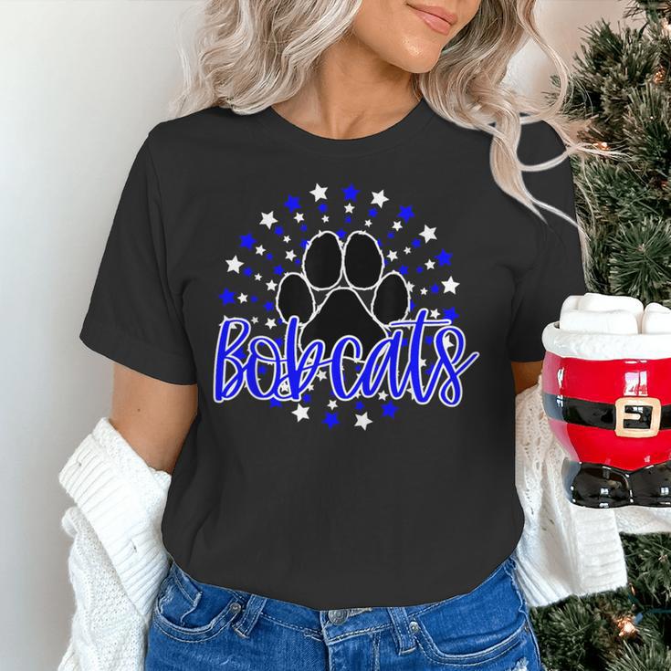 Blue Bobcats School Spirit Coquette Bow Mascot Teacher Women's T-Shirt, gift for family, gift for coworker Blue Bobcats School Spirit Coquette Bow Mascot Teacher Women's T-Shirt, gift for family, gift for coworker