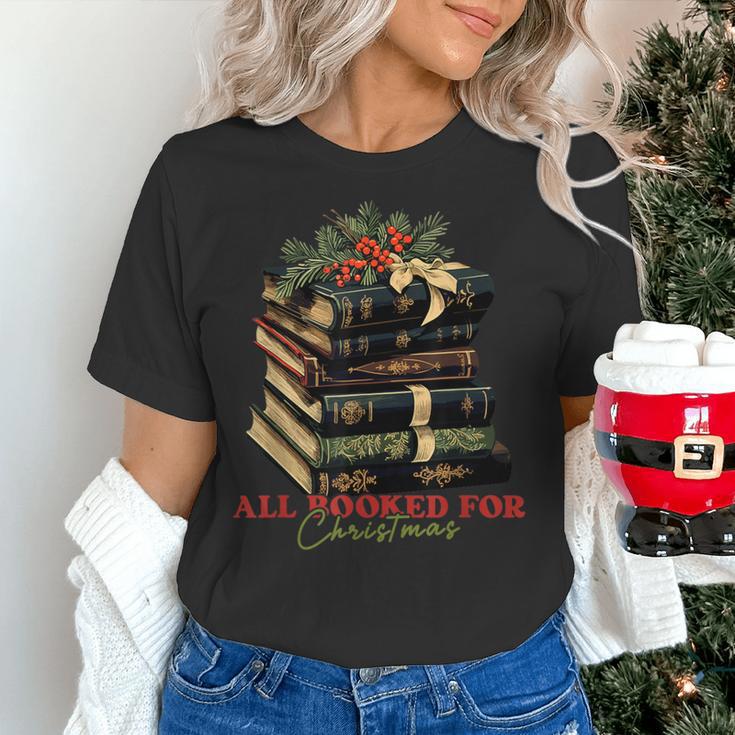 All Booked For Christmas Christmas Book Tree For Teacher For Men Women Kids Women's T-Shirt, gift for family, gift for coworker