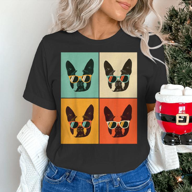 Bostie Dog Lover Boston Terrier With Sunglasses For Men Women Girls Kids Women's T-Shirt, gift for family, gift for coworker