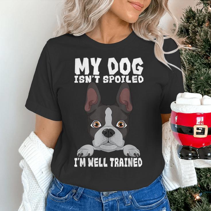 Boston Terrier American Gentleman Dog Lover I'm Well Trained Women's T-Shirt, American Boston Terrier Shirts, gift for family, gift for coworker