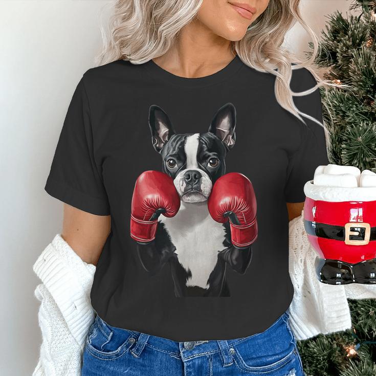 Boston Terrier Boxing Women's T-Shirt, gift for family, gift for coworker