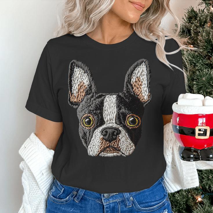 Boston Terrier Cute Puppy Face Dog Lover Pet Owner Women's T-Shirt, gift for family, gift for coworker