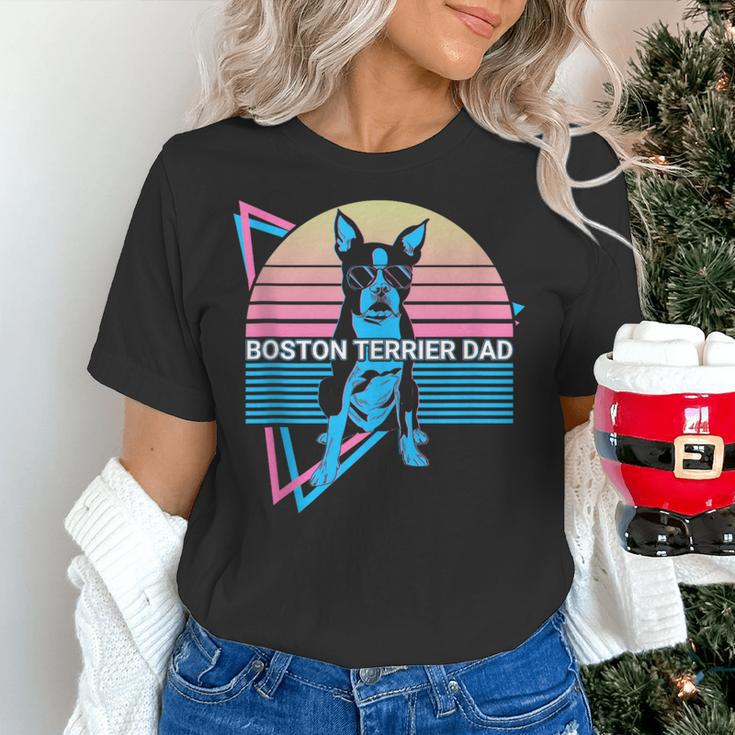 Boston Terrier Dad Retro Women's T-Shirt, Boston Terrier Dad Shirts, gift for family, gift for coworker