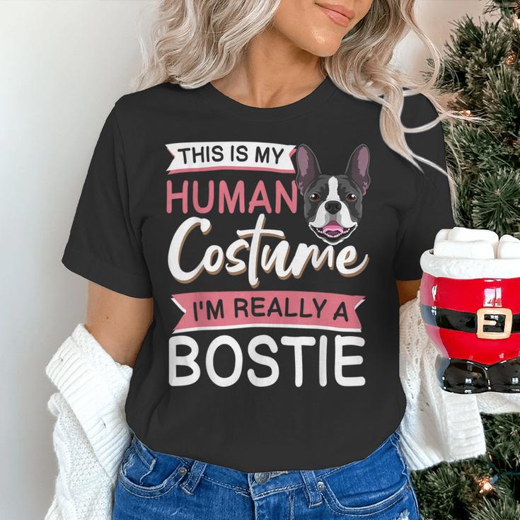 Boston Terrier Dog Bostie Halloween Costume Dog For Kids Women's T-Shirt, Boston Terrier Halloween Shirts, gift for family, gift for coworker