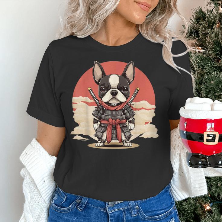 Boston Terrier Dog Japanese Style Samurai Dogs Women's T-Shirt, gift for family, gift for coworker