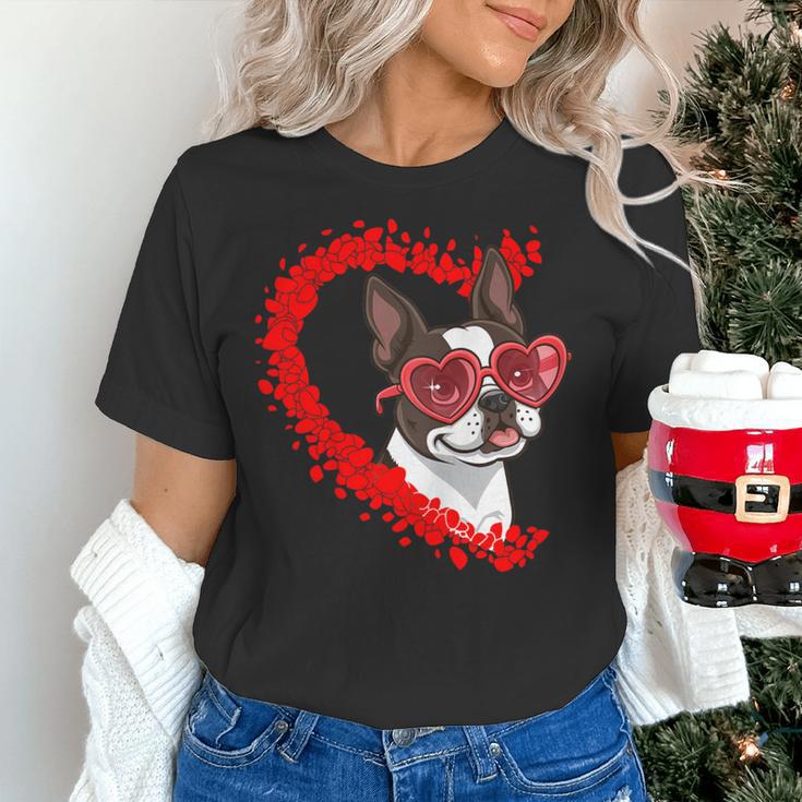 Boston Terrier Dog Mom Dad Valentine’s Day Pet Lover For Men Women Kids Women's T-Shirt, Boston Terrier Dad Shirts, Boston Terrier Mom Shirts, gift for family, gift for coworker