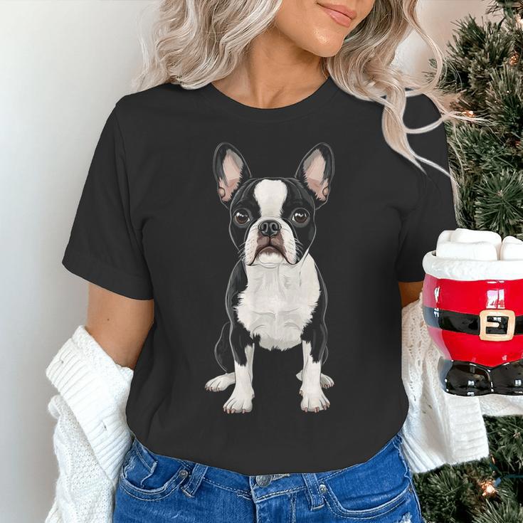 Boston Terrier Dog Motif Pet Art Boston Terrier For Men Women Kids Women's T-Shirt, gift for family, gift for coworker