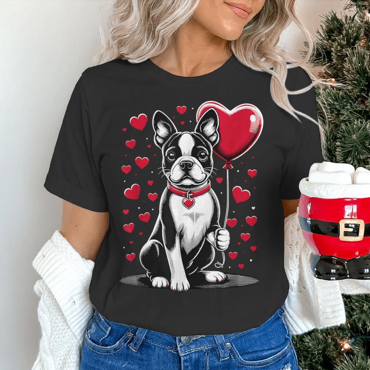 Boston Terrier Dog Valentine's Day Dog Owner Valentine Women's T-Shirt, gift for family, gift for coworker