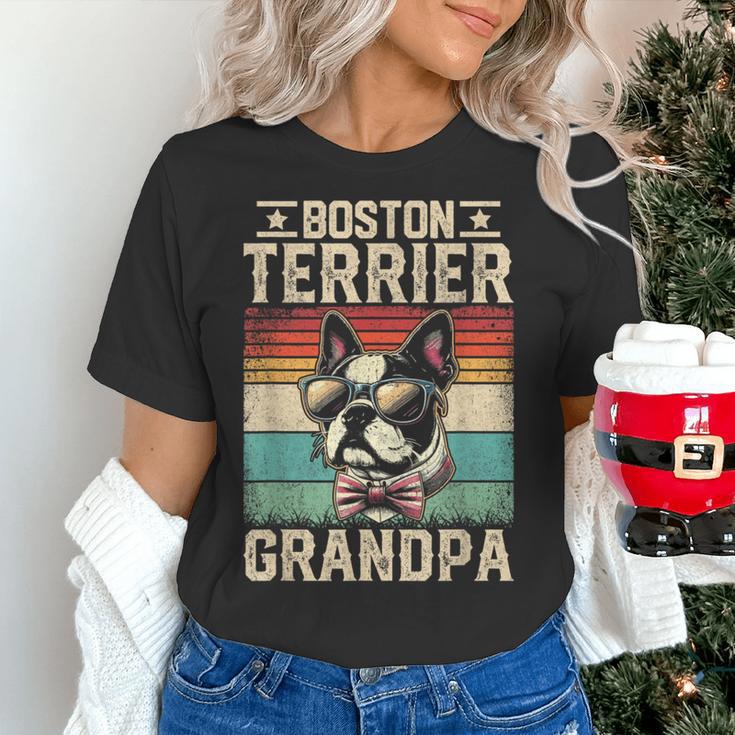 Boston Terrier Grandpa Dog Lover Father's Day Women's T-Shirt, gift for family, gift for coworker