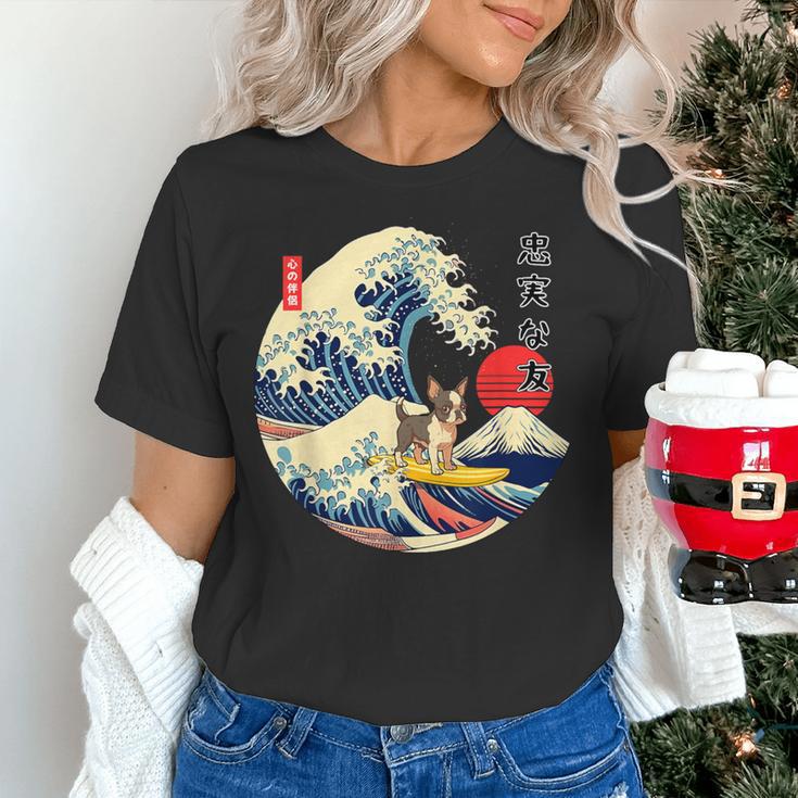 Boston Terrier Japanese Kanagawa Wave Surf Loyal Dog Men Women Kids Women's T-Shirt, gift for family, gift for coworker