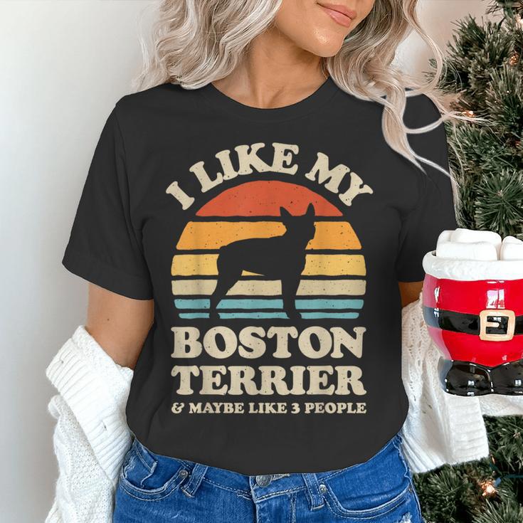 I Like My Boston Terrier And Maybe Like 3 People Dog Lover Women's T-Shirt, gift for family, gift for coworker