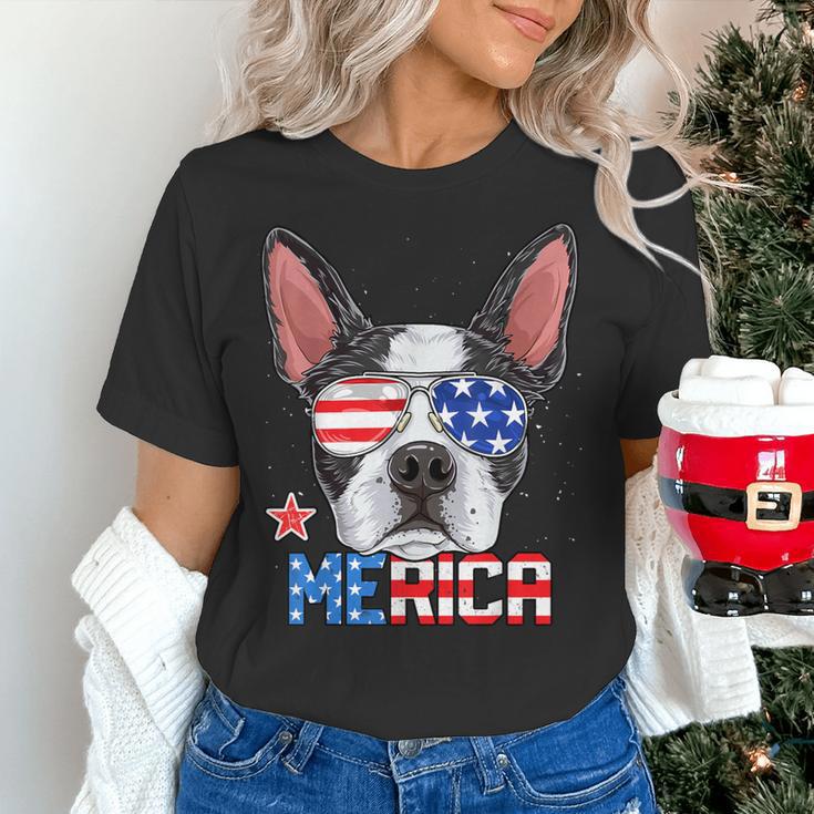 Boston Terrier Merica 4th Of July T Shirt Men Boys Dog Puppy Women's T-Shirt, Boston Terrier 4th Of July Shirts, gift for family, gift for coworker