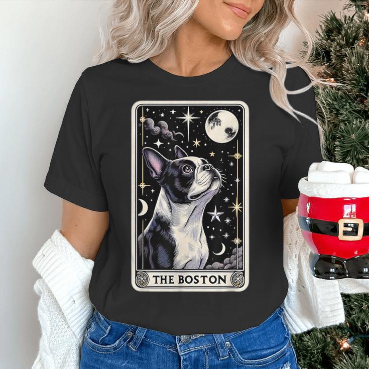 Boston Terrier Tarot Card Star With The Moon Men Women Kids Women's T-Shirt, Boston Terrier Tarot Shirts, gift for family, gift for coworker