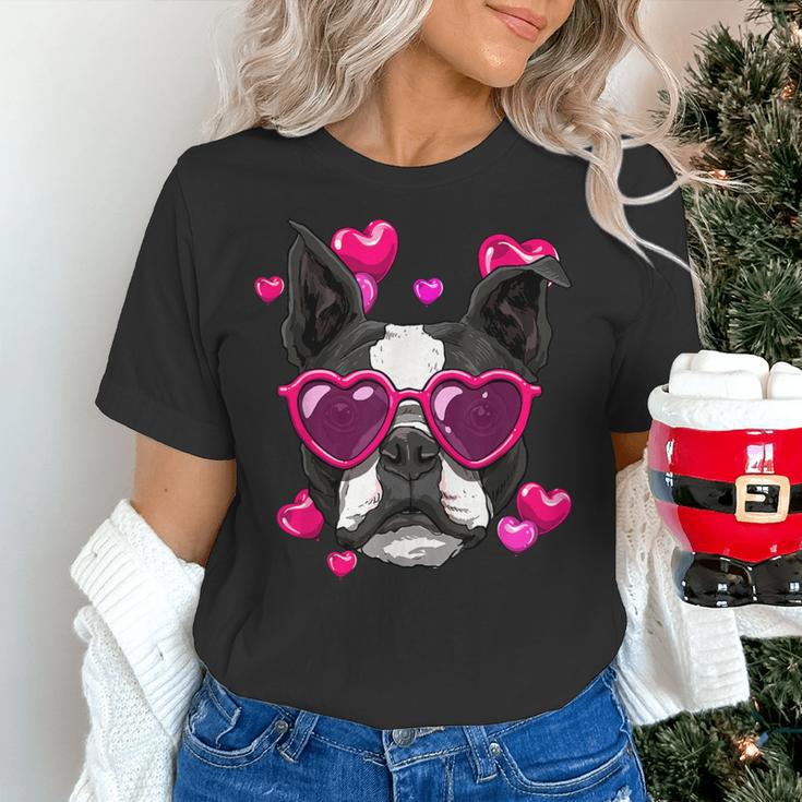 Boston Terrier Valentines Day Shirt Heart Dog Lover Women's T-Shirt, gift for family, gift for coworker