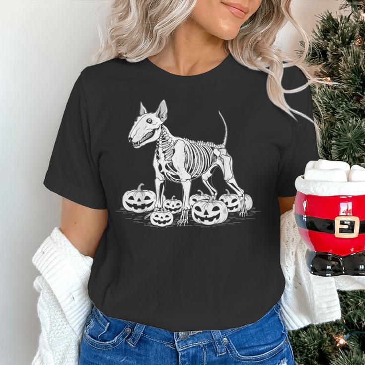 Bull Terrier Skeleton Birthday Halloween Kids Women's T-Shirt, gift for family, gift for coworker