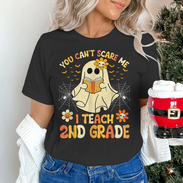You Can't Scare Me I Teach 2nd Grade Halloween Teacher Ghost Women's T-Shirt, 2nd Grade Teacher Shirts, gift for family, gift for coworker