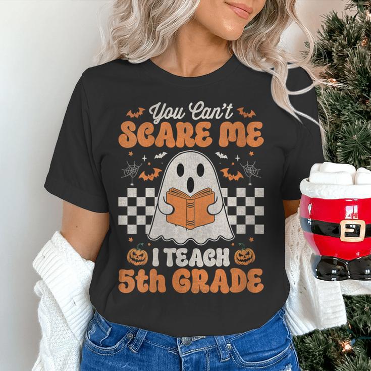 You Can't Scare Me I Teach 5th Grade Retro Teacher Halloween Women's T-Shirt, gift for family, gift for coworker