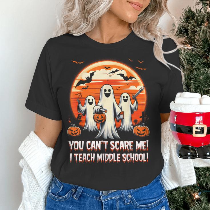 You Can't Scare Me I Teach Middle School Teacher Halloween Women's T-Shirt, gift for family, gift for coworker