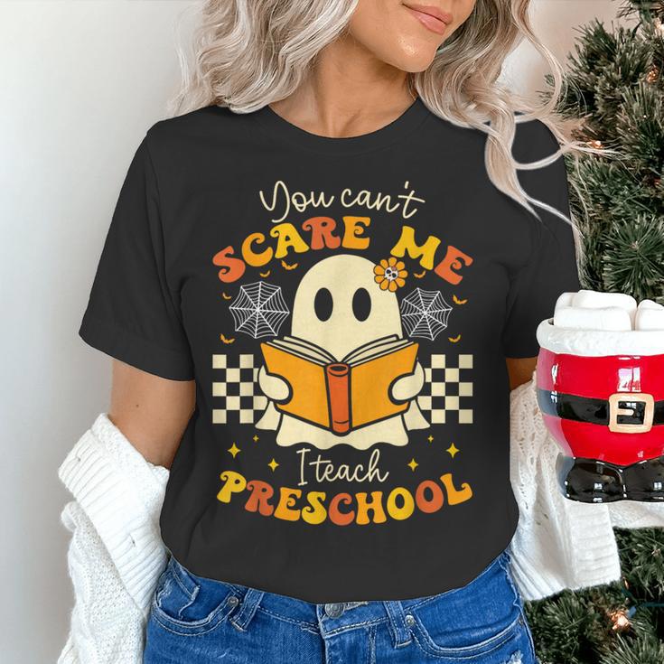 You Can't Scare Me I Teach Preschool Teacher Halloween Ghost Women's T-Shirt, gift for family, gift for coworker
