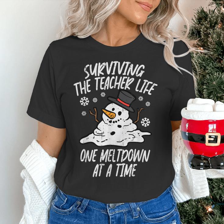 Christmas Surviving Teacher Life Meltdown Xmas Women Men Women's T-Shirt, gift for family, gift for coworker Christmas Surviving Teacher Life Meltdown Xmas Women Men Women's T-Shirt, gift for family, gift for coworker