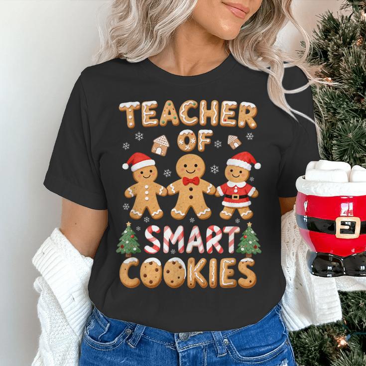Christmas Teacher Of Smart Cookies Gingerbread Man Teaching Women's T-Shirt, gift for family, gift for coworker