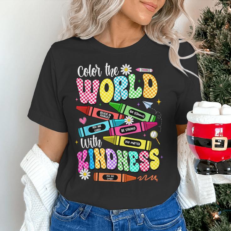 Color The World With Kindness Teacher Back To School Women's T-Shirt, gift for family, gift for coworker Color The World With Kindness Teacher Back To School Women's T-Shirt, gift for family, gift for coworker