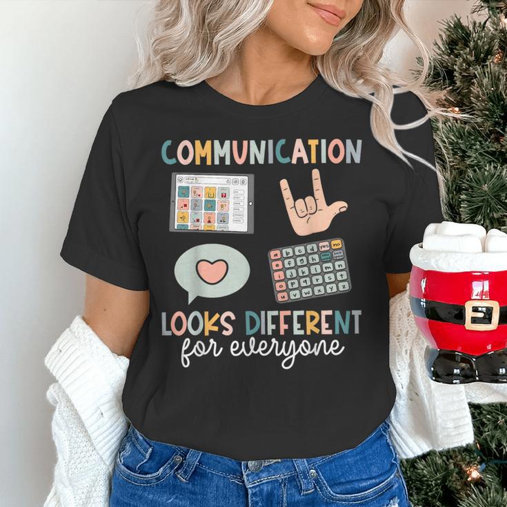 Communication Looks Different For Everyone SPED Teacher ASD Women's T-Shirt, gift for family, gift for coworker Communication Looks Different For Everyone SPED Teacher ASD Women's T-Shirt, gift for family, gift for coworker