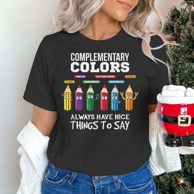 Complementary Colors Pun Artist Art Teacher T-Shirt Women's T-Shirt, gift for family, gift for coworker Complementary Colors Pun Artist Art Teacher T-Shirt Women's T-Shirt, gift for family, gift for coworker