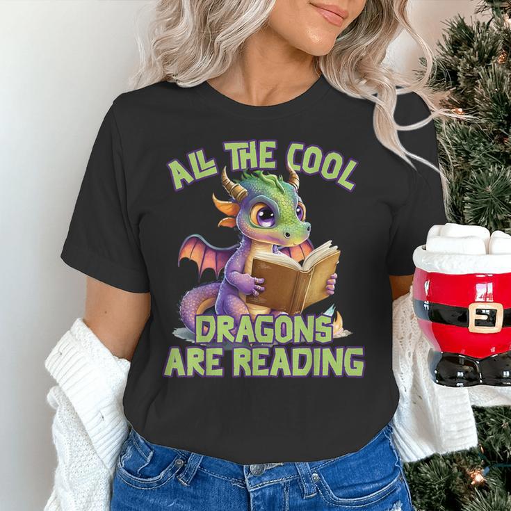 All The Cool Dragons Are Reading Dragon Teacher Women's T-Shirt, gift for family, gift for coworker