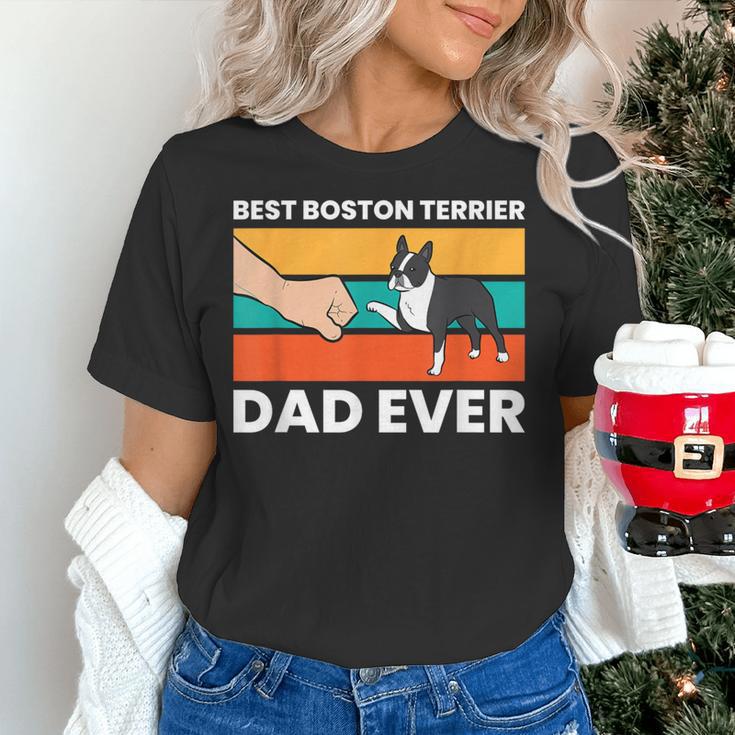 Cute Boston Terrier Best Boston Terrier Dad Ever Women's T-Shirt, Boston Terrier Dad Shirts, gift for family, gift for coworker