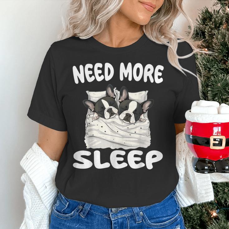 Cute Boston Terrier Need More Sleep Pajamas Nightgown Women's T-Shirt, gift for family, gift for coworker