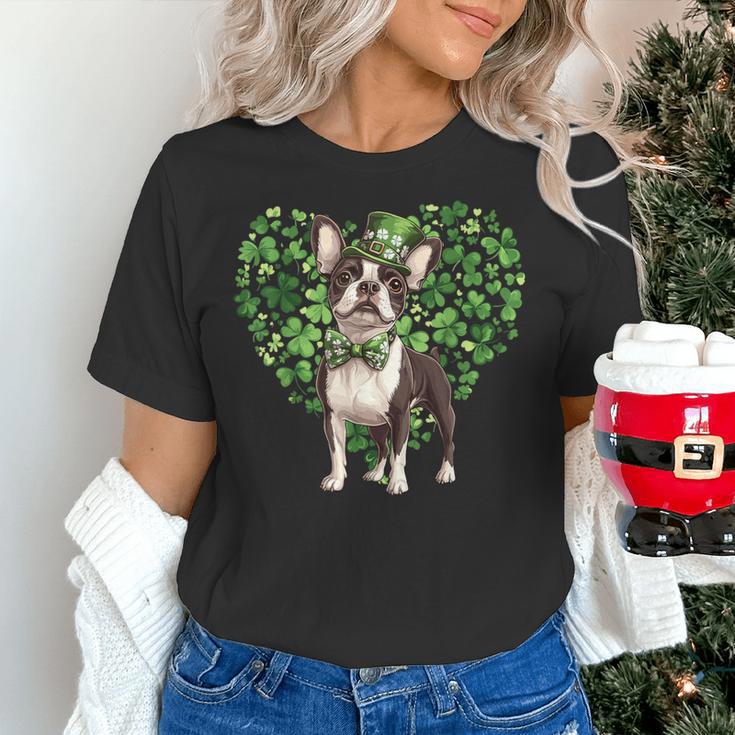 Cute Boston Terrier Shamrock St Patrick's Day Dog Lover Men Women Kids Women's T-Shirt, gift for family, gift for coworker