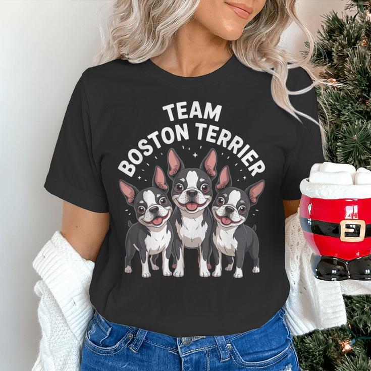Cute Cartoon For Dog Owners Pet Team Boston Terrier Women's T-Shirt, gift for family, gift for coworker