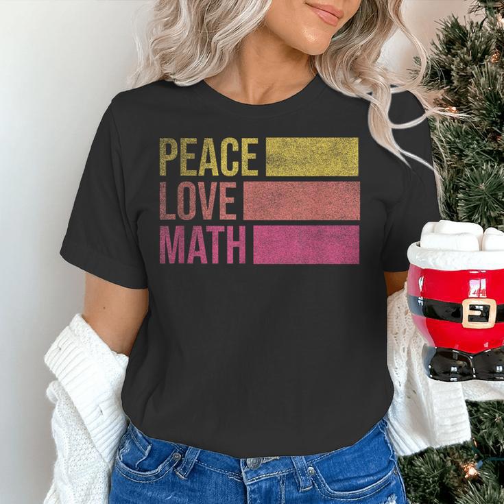 Cute Math Teacher Peace Love Math Women's T-Shirt, gift for family, gift for coworker
