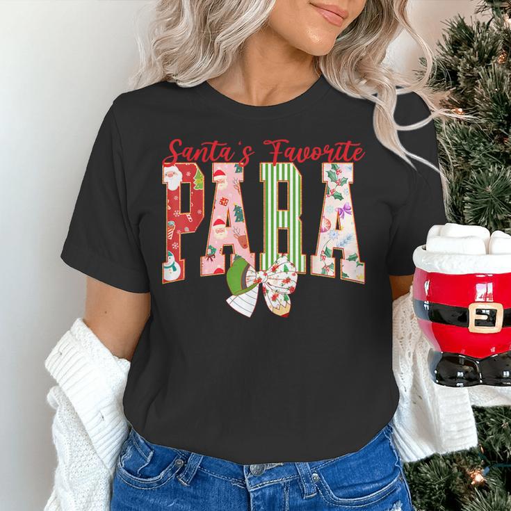 Cute Santas Favorite Para Christmas Paraprofessional Teacher Women's T-Shirt, gift for family, gift for coworker