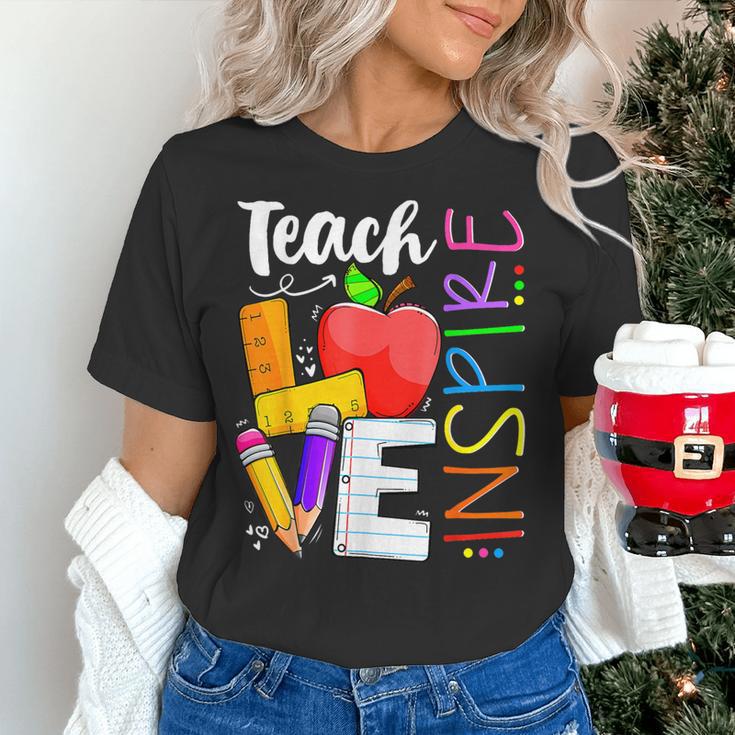 Cute Teach Love And Inspire Men Women Teacher Women's T-Shirt, gift for family, gift for coworker Cute Teach Love And Inspire Men Women Teacher Women's T-Shirt, gift for family, gift for coworker