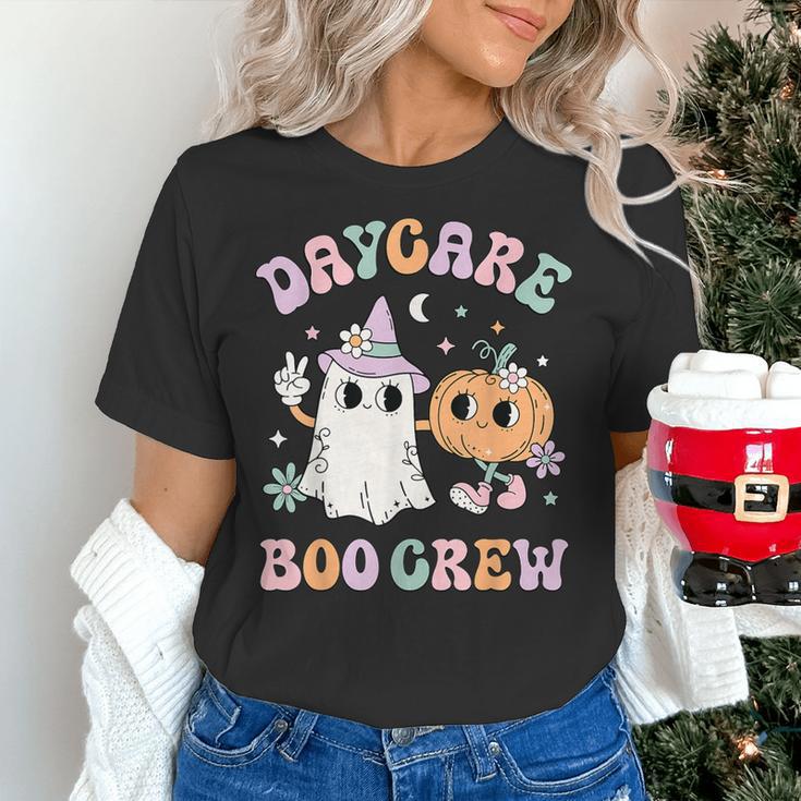 Daycare Boo Crew Groovy Halloween Floral Ghost Kid Teacher Women's T-Shirt, Groovy Teacher Shirts, gift for family, gift for coworker Daycare Boo Crew Groovy Halloween Floral Ghost Kid Teacher Women's T-Shirt, Groovy Teacher Shirts, gift for family, gift for coworker