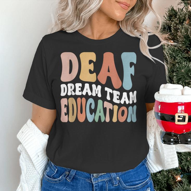 Deaf Dream Team Education Deaf Education Teacher Women's T-Shirt, gift for family, gift for coworker