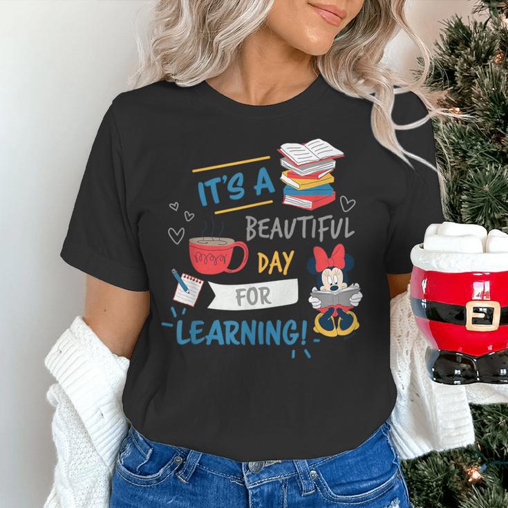 Disney Minnie Mouse Beautiful Day For Learning Teacher's Day Women's T-Shirt, gift for family, gift for coworker Disney Minnie Mouse Beautiful Day For Learning Teacher's Day Women's T-Shirt, gift for family, gift for coworker