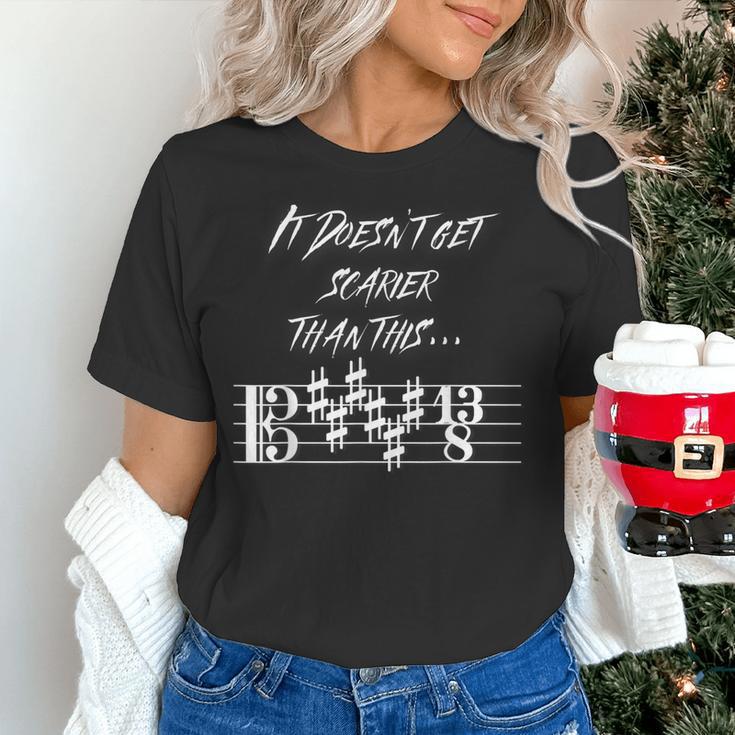 It Doesn't Get Scarier Halloween Music Teacher Costume For Men Women Women's T-Shirt, gift for family, gift for coworker
