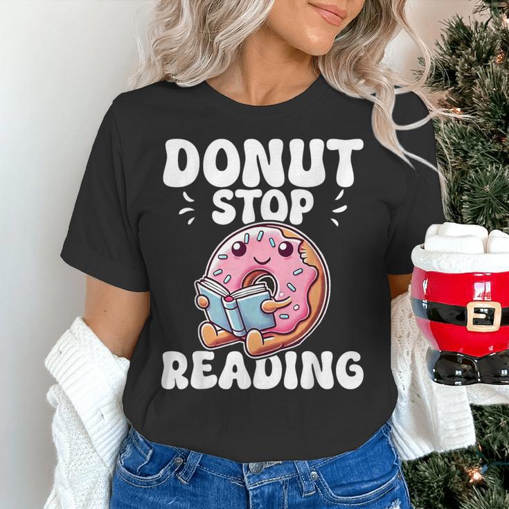 Donut Stop Reading Kawaii Teacher Preschool Kindergarten Women's T-Shirt, gift for family, gift for coworker