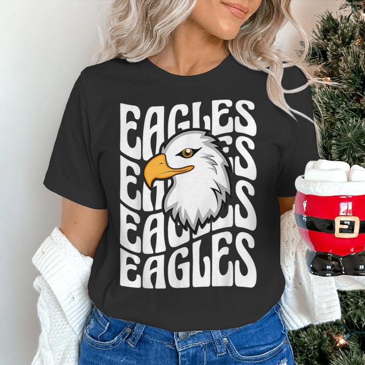 Eagles School Sports Fan Team Spirit Teacher Parent Student Women's T-Shirt, gift for family, gift for coworker