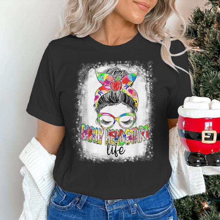Early Head Start Life Messy Bun Back To School Teacher Women Women's T-Shirt, gift for family, gift for coworker Early Head Start Life Messy Bun Back To School Teacher Women Women's T-Shirt, gift for family, gift for coworker