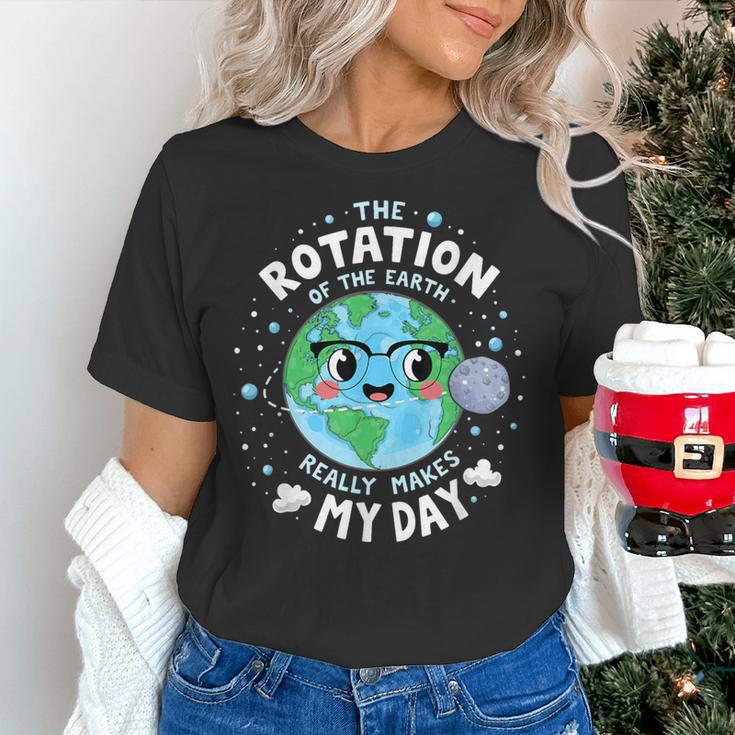 Earth Day Rotation Of The Earth Makes My Day Science Teacher Women's T-Shirt, Science Teacher Shirts, gift for family, gift for coworker