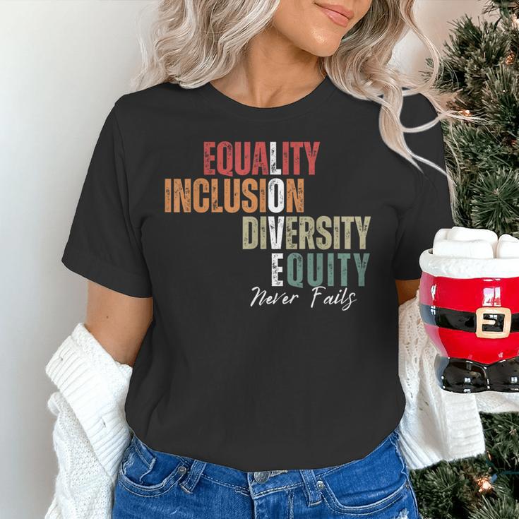 Equality Inclusion Diversity Equity Love Never Fails Teacher Women's T-Shirt, gift for family, gift for coworker Equality Inclusion Diversity Equity Love Never Fails Teacher Women's T-Shirt, gift for family, gift for coworker