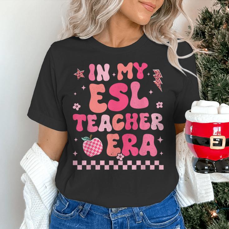 In My Esl Teacher Era Back To School ESL Teacher Groovy Women's T-Shirt, Esl Teacher Shirts, Groovy Teacher Shirts, gift for family, gift for coworker